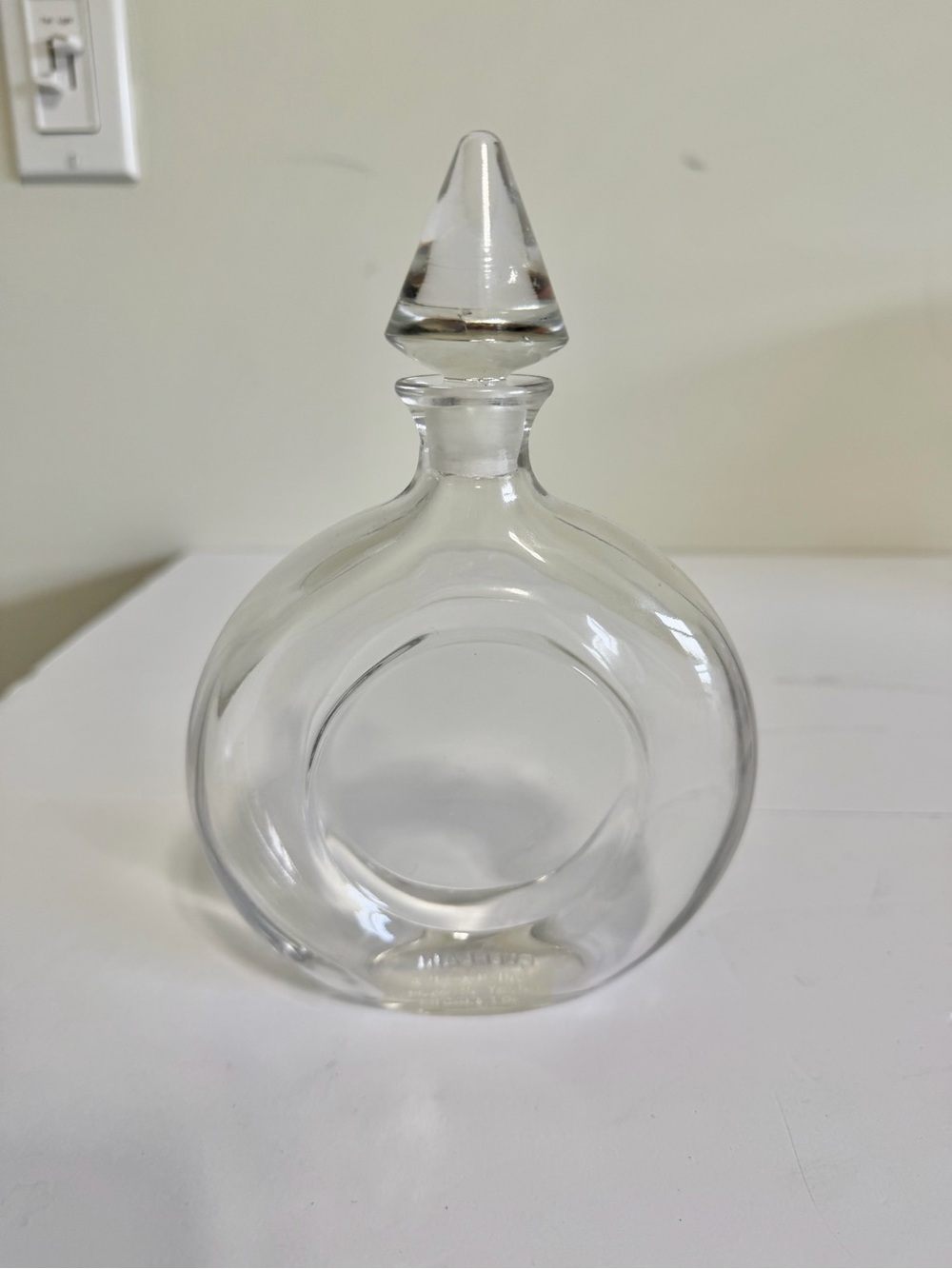 Vintage Guerlain Glass Perfume Bottle 6 oz Flacon Montre Watch Empty